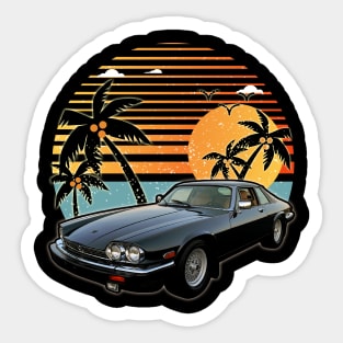 Jaguar XJS 1989 car sunset Sticker